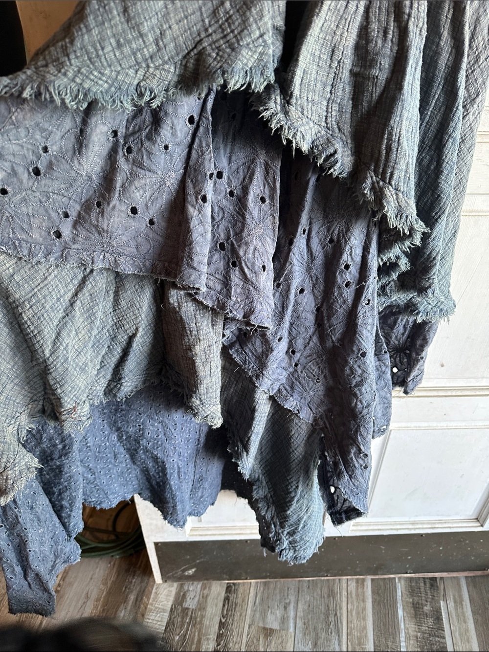 Oli & Hali Layered High-Low Tiered Skirt in Gray and Charcoal - Picture 5 of 5